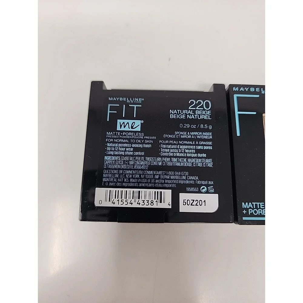Maybelline Fit Me Matte + Poreless Pressed Powder #220 Natural Beige 2PACK‎